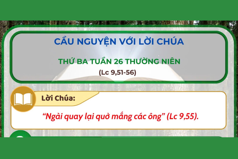Cầu nguyện với Lời Chúa - Thứ Ba tuần 26 thường niên