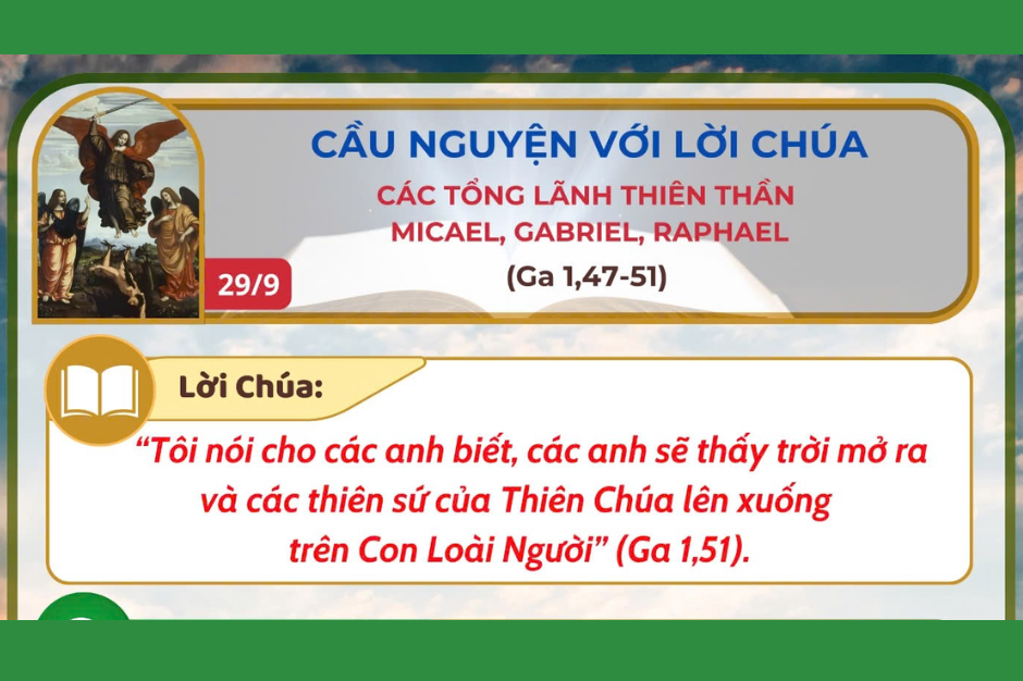 Cầu nguyện với Lời Chúa - Lễ kính các Tổng lãnh Thiên thần Michael, Raphael và Gabriel